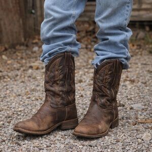 Vintage Nocona Cowboy Boots Brown Distressed Leather Western Men’s 10 EE Wide